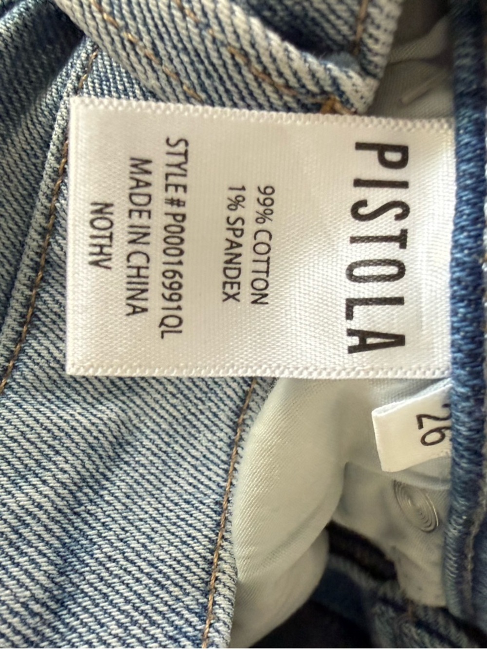 Pistola Light Wash Straight Crop Jeans Size 26 Raw Hem Distressed Ankle - Picture 9 of 9